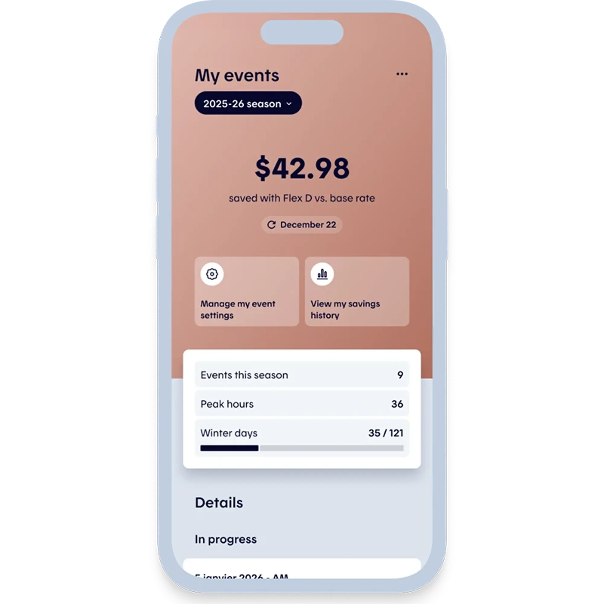 The Hilo app allows you to track your electricity consumption to see how much you are saving