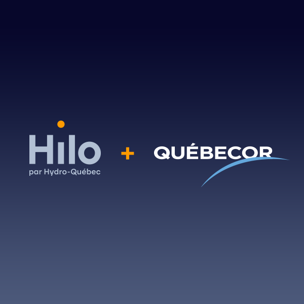 Les logos d'Hilo par Hydro-Québec et de Québecor