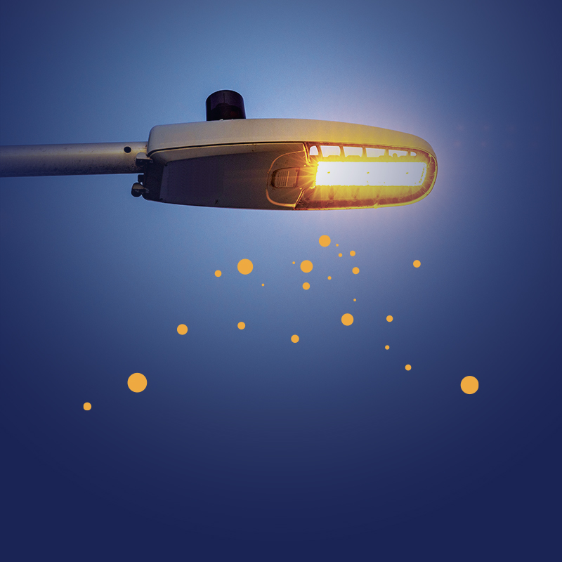 Un lampadaire qui participe aux défis d'Hilo par Hydro-Québec