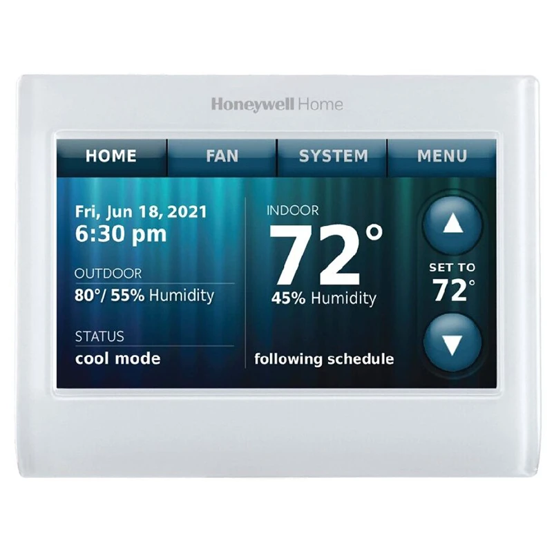 Thermostat intelligent Honeywell Home Wi-Fi 9000 Color Touchscreen pour chauffage central