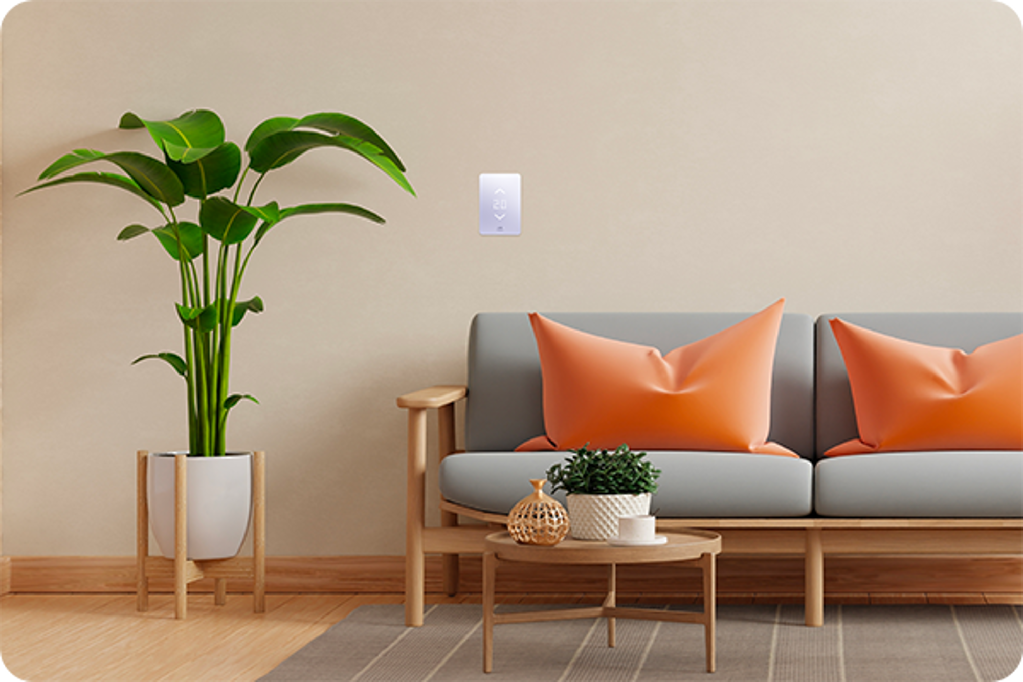 Un thermostat Mysa dans un salon