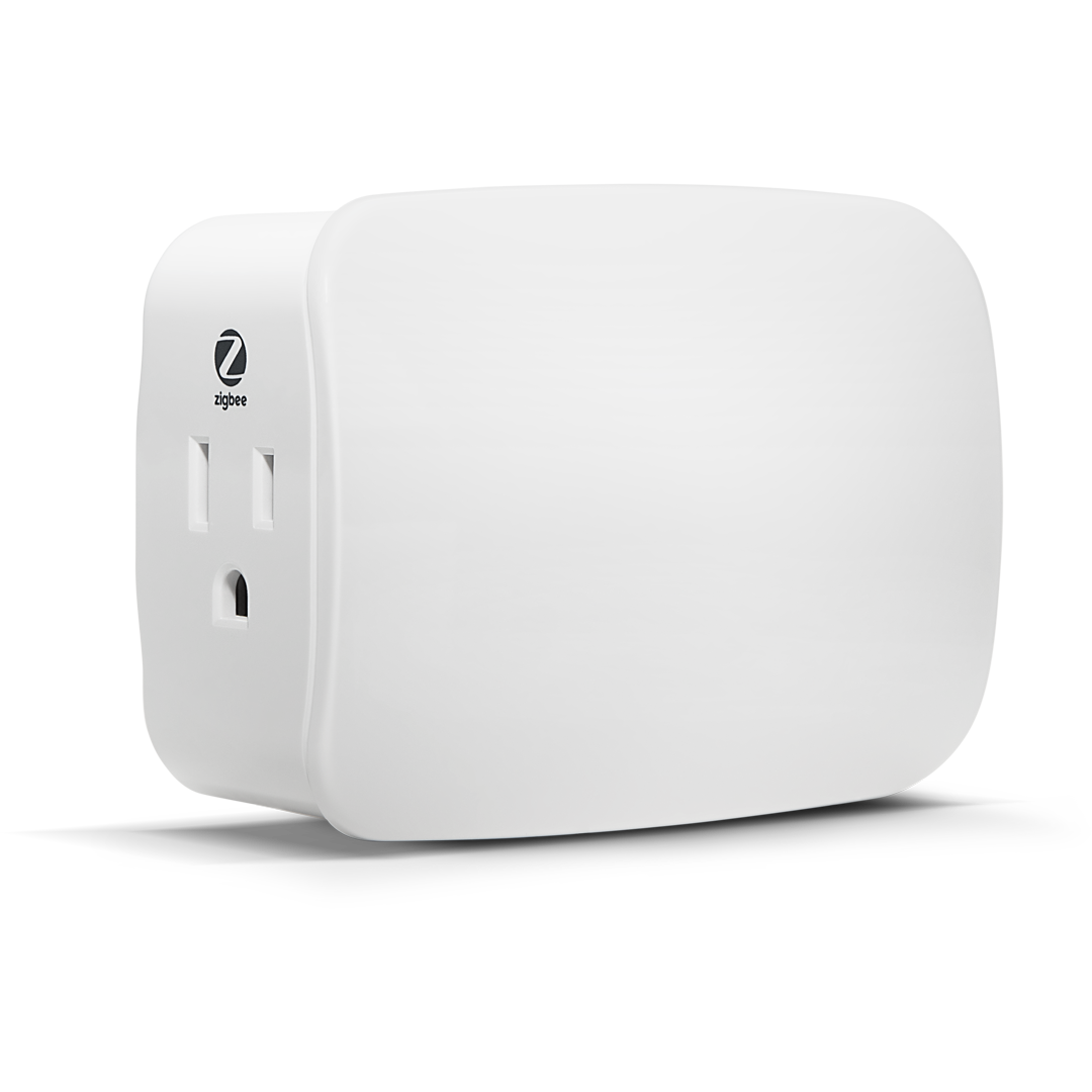 Enbrighten Zigbee Plug-In Smart Switch with Dual Controlled Outlets and  Energy Monitoring, White